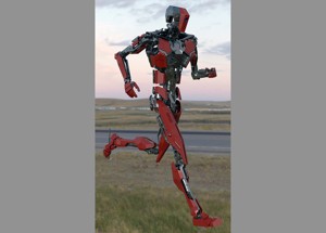 Fully rigged animated red robot