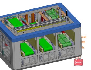 industrial 3D model lifting lowering transport feeder