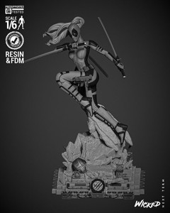 Wicked Marvel Lady Deadpool Sculpture