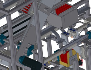 industrial 3D model folding box packaging machine