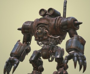 Game-Ready Steampunk Robot Dieselpunk 1 Low-poly 3D model