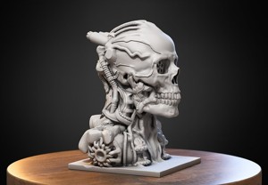 Robot Skull Headphone Stand Cyborg Headset Stand