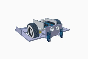 ROBOTIC CHASSIS - BLACK LINE FOLLOWER - (NOT SCREWED)