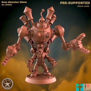 GOBLIN LEADER MECH 32 AND 75MM PRESUPPORTED