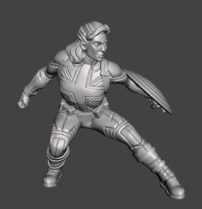 london 3d printing with supports in different poses 