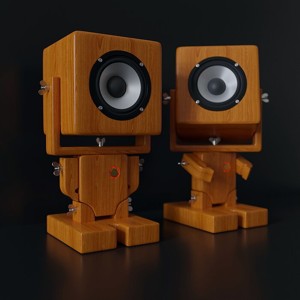 Robot style desktop speakers
