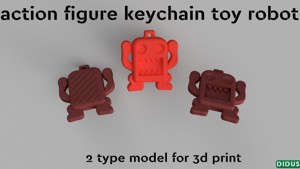 3D action figure keychain toy robot model