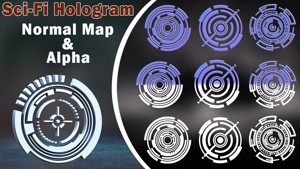 100 Sci-fi Hologram Normal Map and Alpha