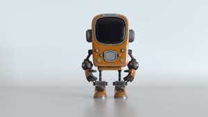 Retro Phoned Head Cute Robot